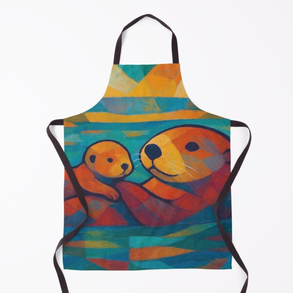 Item preview, Otter and Baby Painting – Mother and Young Wildlife Art designed and sold by GalleryKauffeld.
