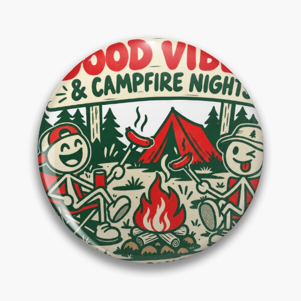 Item preview, Good Vibes & Campfire Nights – Funny Camping Hot Dog designed and sold by Summit Folk Studio.