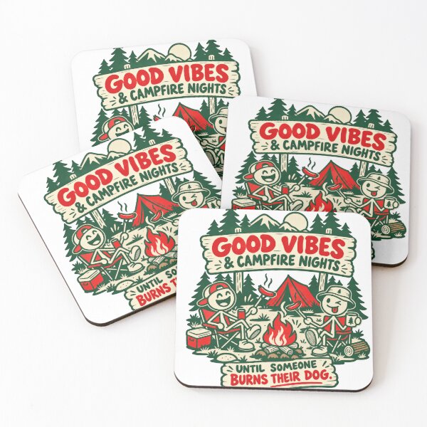 Item preview, Good Vibes & Campfire Nights – Funny Camping Hot Dog designed and sold by Summit Folk Studio.