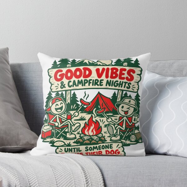 Item preview, Good Vibes & Campfire Nights – Funny Camping Hot Dog designed and sold by Summit Folk Studio.