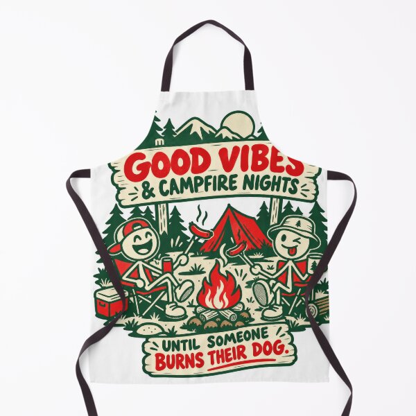 Item preview, Good Vibes & Campfire Nights – Funny Camping Hot Dog designed and sold by Summit Folk Studio.