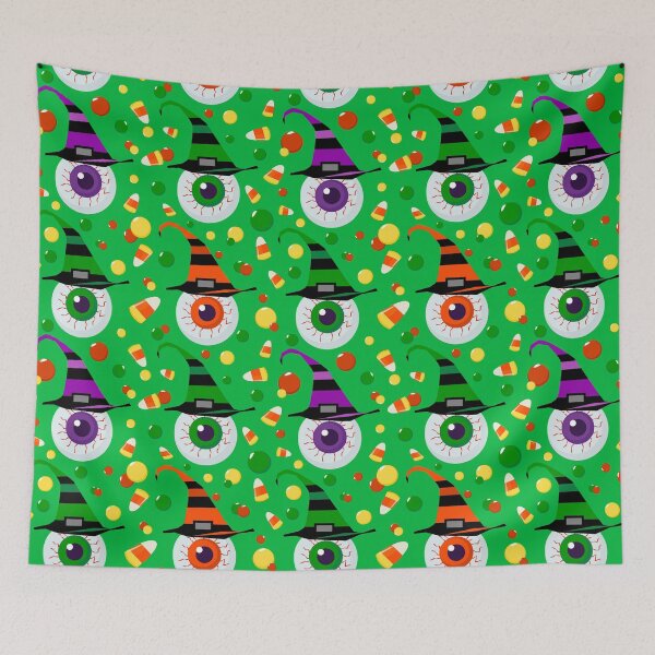 Item preview, Ojos con sombrero en Candyland sobre verde designed and sold by Yamy Morrell Art and Design.