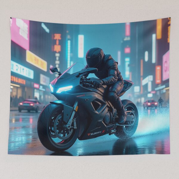 Item preview, Neon Pursuit | Rain-Soaked City Racer designed and sold by nhk999.