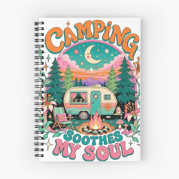 Item preview, Camping Soothes My Soul – Vintage Camper and Campfire designed and sold by Summit Folk Studio.