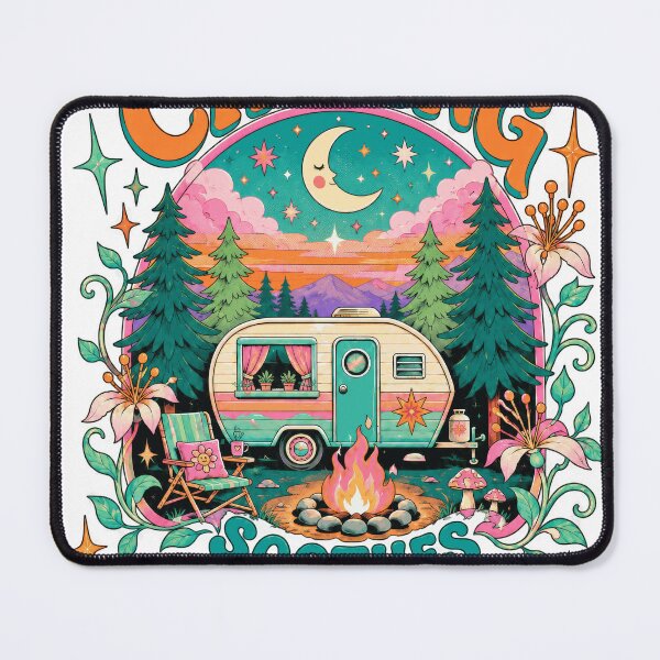 Item preview, Camping Soothes My Soul – Vintage Camper and Campfire designed and sold by Summit Folk Studio.