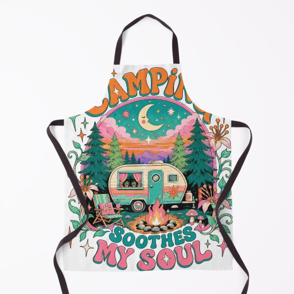Item preview, Camping Soothes My Soul – Vintage Camper and Campfire designed and sold by Summit Folk Studio.