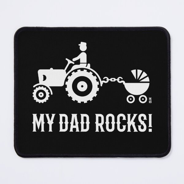 Item preview, My Dad Rocks! (Farmer & Baby / Tractor & Stroller / Buggy / White) designed and sold by Roderix.