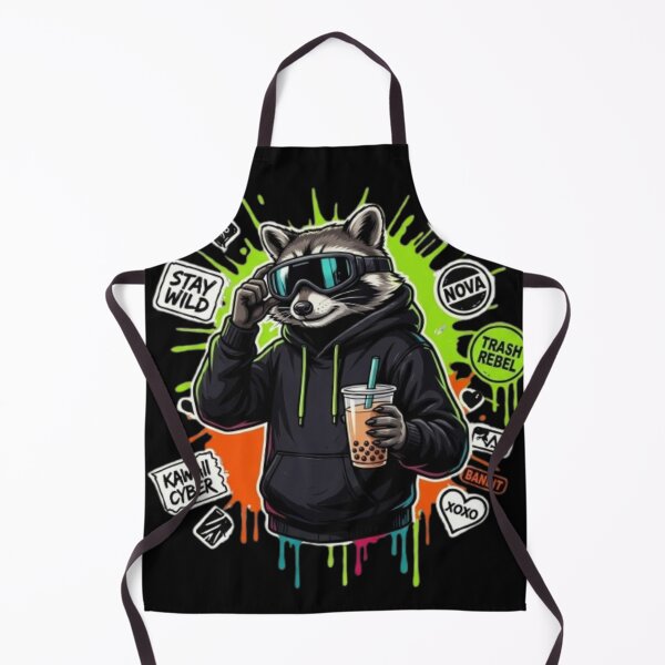 Item preview, Kawaii Cyber Raccoon Streetwear designed and sold by PoleksGraphics.