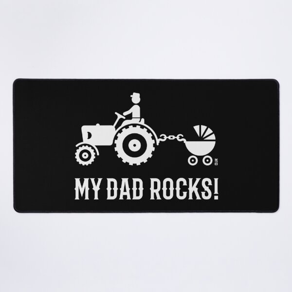 Item preview, My Dad Rocks! (Farmer & Baby / Tractor & Stroller / Buggy / White) designed and sold by Roderix.