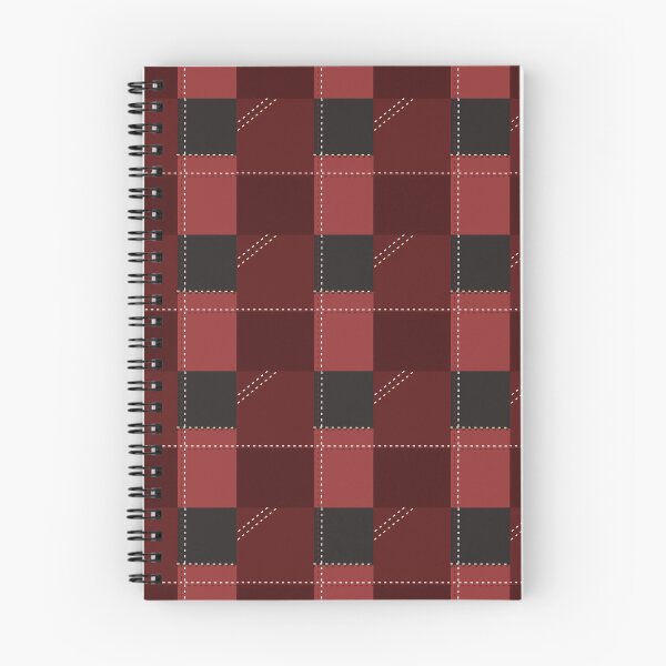 Item preview, ed and black buffalo plaid seamless pattern, checkered fabric texture with stitch details designed and sold by Manyart13031992.