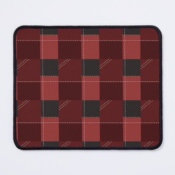 Item preview, ed and black buffalo plaid seamless pattern, checkered fabric texture with stitch details designed and sold by Manyart13031992.
