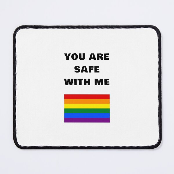 Item preview, LGBT rights slogan - Gay Pride Rainbow Flag - You Are Safe With Me designed and sold by Inspirationmotivation.