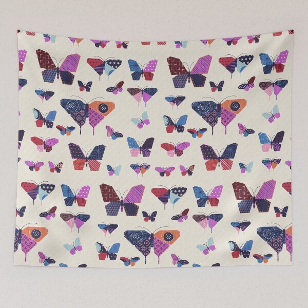 Item preview, Patchwork Butterfly Quilt - Fuchsia designed and sold by appleyards.