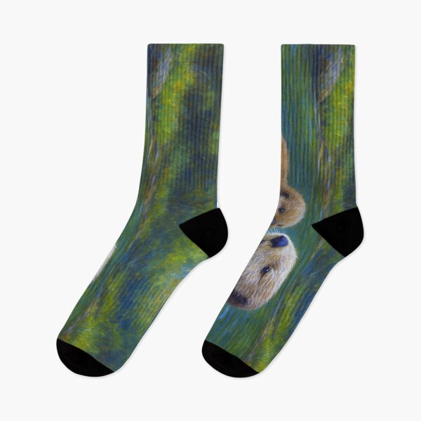 Item preview, Mother Otter and Baby Painting – Cute Wildlife Artwork designed and sold by GalleryKauffeld.
