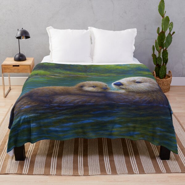 Item preview, Mother Otter and Baby Painting – Cute Wildlife Artwork designed and sold by GalleryKauffeld.
