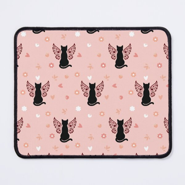 Item preview, Black Angel Cat Wings Seamless Pattern designed and sold by prapapon.