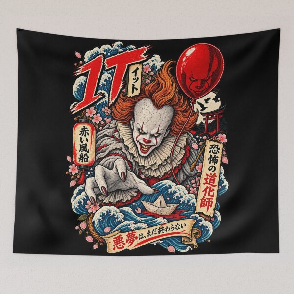 Item preview, Pennywise IT Japanese Ukiyo-e Horror Art designed and sold by ElizBurkes.