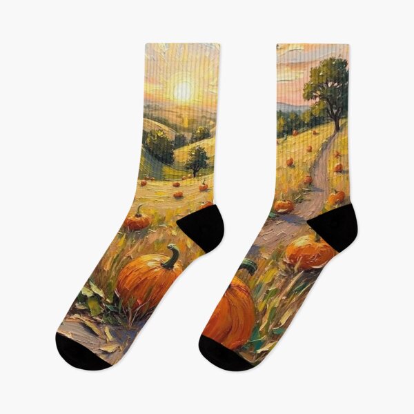Item preview, Golden Pumpkin Path - Oil Painting designed and sold by nhk999.