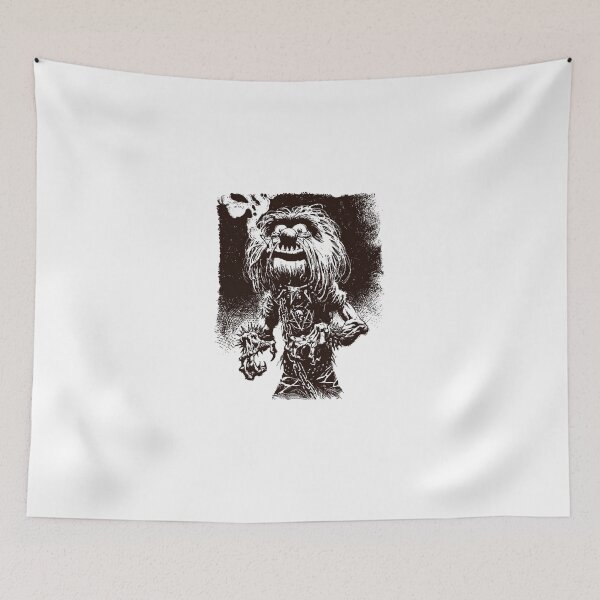 Item preview, Retro Grunge Hairy Beast Chains Ink Sketch designed and sold by HermineSonntag.
