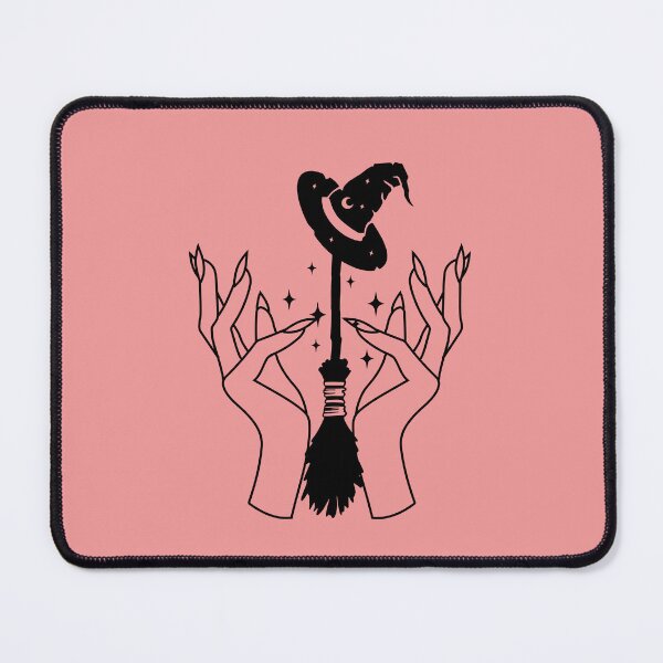 Item preview, Witch Hands Broom Witch Hat Celestial Line Art designed and sold by SolutionsArt.