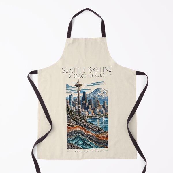 Item preview, Seattle Skyline & Space Needle, Washington, USA [Vintage Illustration] designed and sold by elektronen.