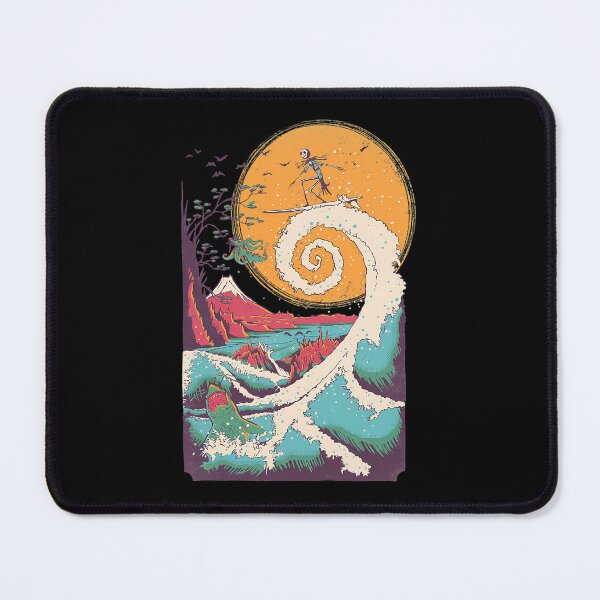 Item preview, Retro Great Wave Skeleton Surfer Japanese Art designed and sold by HermineSonntag.