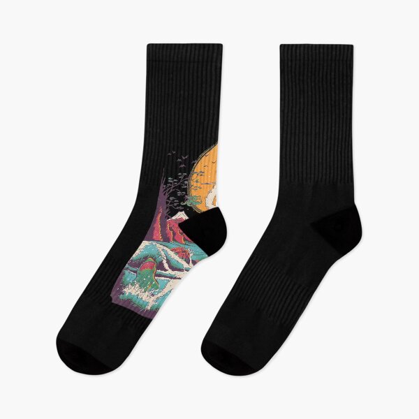 Item preview, Retro Great Wave Skeleton Surfer Japanese Art designed and sold by HermineSonntag.