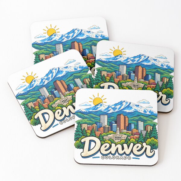 Item preview, Hand Drawn Denver Colorado Travel Souvenir Landmark Gift designed and sold by MichaeIRellov.