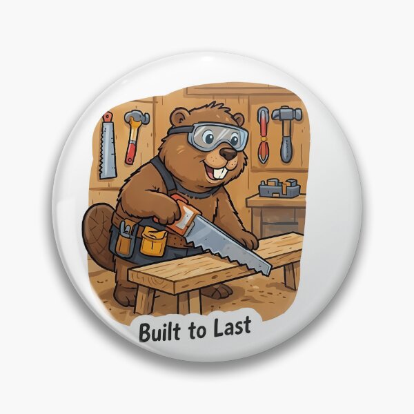 Item preview, Cute Beaver Carpenter – Built to Last Woodworking Gift designed and sold by Isliath.
