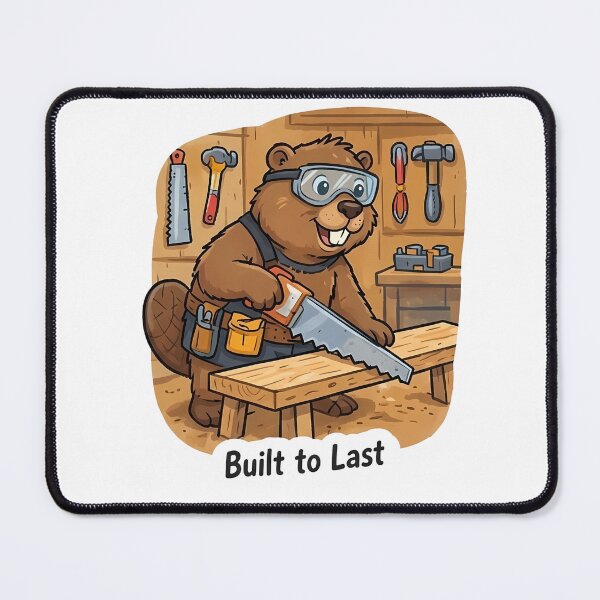 Item preview, Cute Beaver Carpenter – Built to Last Woodworking Gift designed and sold by Isliath.