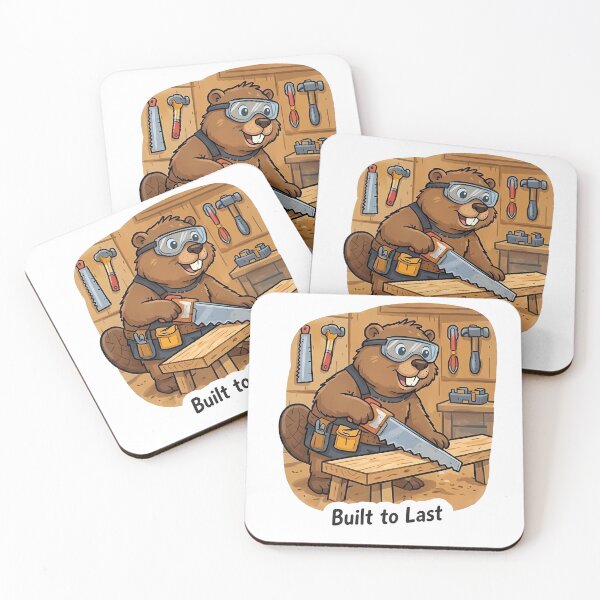 Item preview, Cute Beaver Carpenter – Built to Last Woodworking Gift designed and sold by Isliath.
