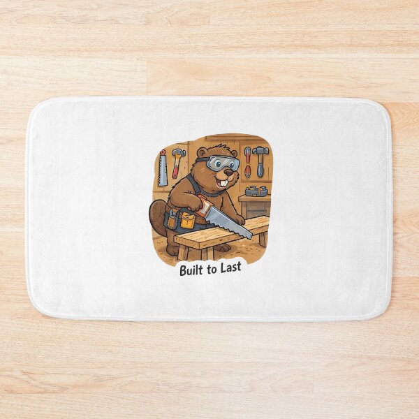 Item preview, Cute Beaver Carpenter – Built to Last Woodworking Gift designed and sold by Isliath.