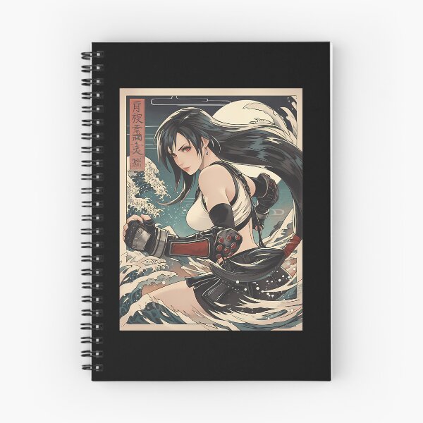 Item preview, Anime Female Martial Artist Great Wave Woodblock Print designed and sold by HermineSonntag.