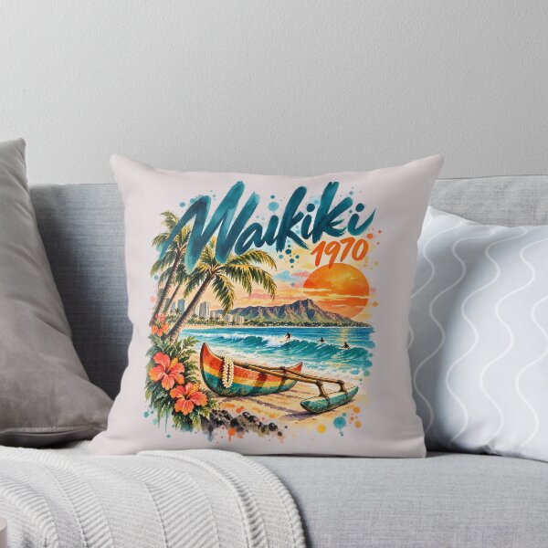 Item preview, Waikiki 1970 – Vintage Hawaii Surf & Beach Art designed and sold by malero-design.
