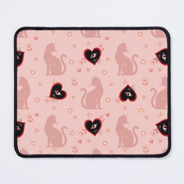 Item preview, Cute Cat Silhouette Heart Eye Seamless Pattern designed and sold by prapapon.