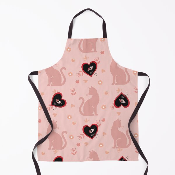 Item preview, Cute Cat Silhouette Heart Eye Seamless Pattern designed and sold by prapapon.