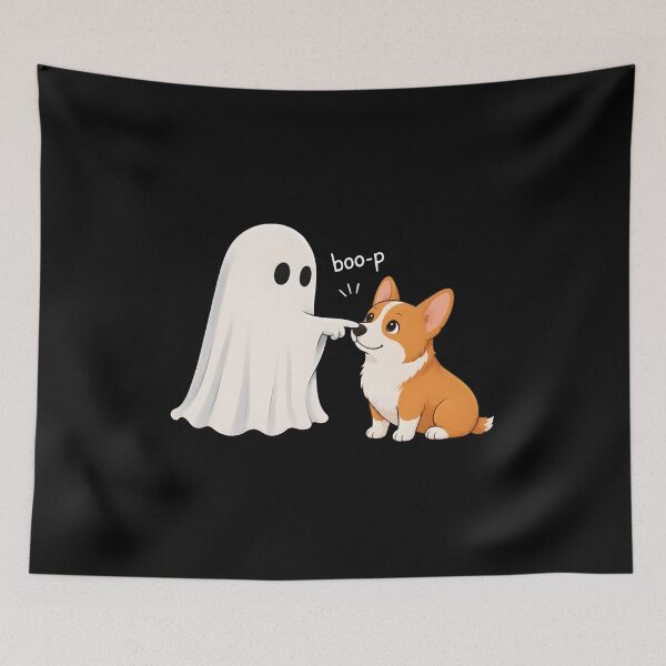 Item preview, Cute Ghost Booping Corgi Dog Funny Boo-p Design designed and sold by SoyLamderma.