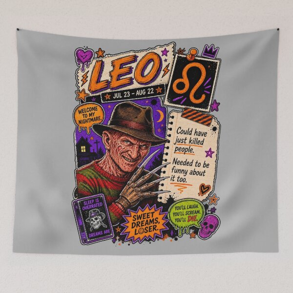 Item preview, Leo Nightmare Slasher Horror Zodiac Collage designed and sold by ElizBurkes.