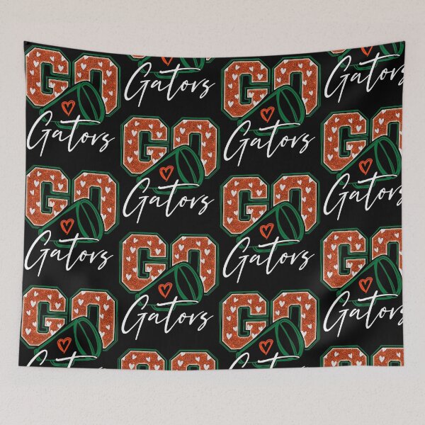Item preview, Go Gators Orange Green Hearts Cheer Fan Spirit designed and sold by OddPopARt.