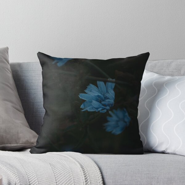 Item preview, Moody Blue Chicory Wildflower Dark Botanical Macro Art designed and sold by wildsilencee.