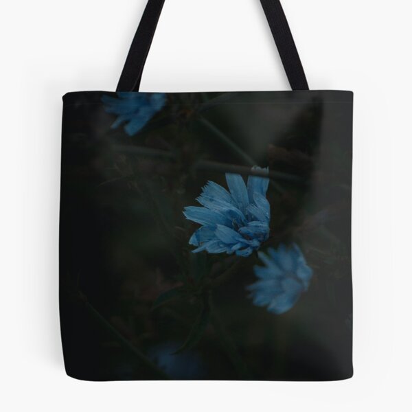 Item preview, Moody Blue Chicory Wildflower Dark Botanical Macro Art designed and sold by wildsilencee.