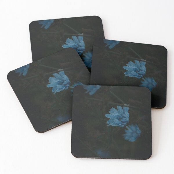 Item preview, Moody Blue Chicory Wildflower Dark Botanical Macro Art designed and sold by wildsilencee.