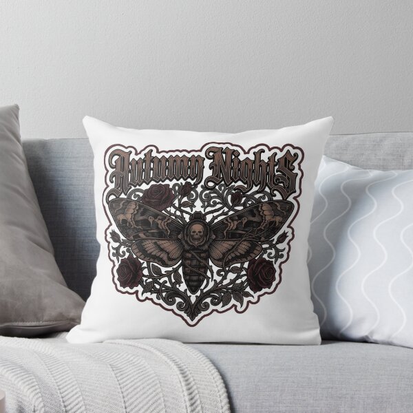 Item preview, Autumn Nights Gothic Death Moth Skull Roses Dark Academia Fall Vintage T shirt and Sticker Design designed and sold by Billium Halder.