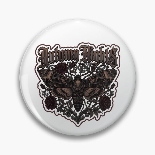 Item preview, Autumn Nights Gothic Death Moth Skull Roses Dark Academia Fall Vintage T shirt and Sticker Design designed and sold by Billium Halder.
