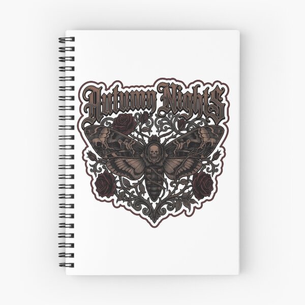 Item preview, Autumn Nights Gothic Death Moth Skull Roses Dark Academia Fall Vintage T shirt and Sticker Design designed and sold by Billium Halder.