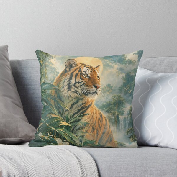 Item preview, Tiger & Jungle – Mystical Tropical Big Cat Art designed and sold by Jandedan.
