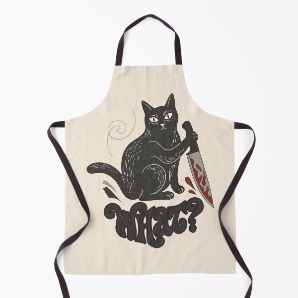 Item preview, Black cat with bloody knife retro 70s designed and sold by Shyla Marsare.