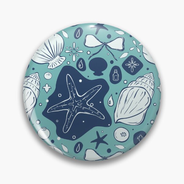 Item preview, Nautical Seashells and Starfish Pattern designed and sold by Sagi Jane Art.