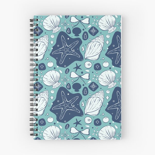 Item preview, Nautical Seashells and Starfish Pattern designed and sold by Sagi Jane Art.