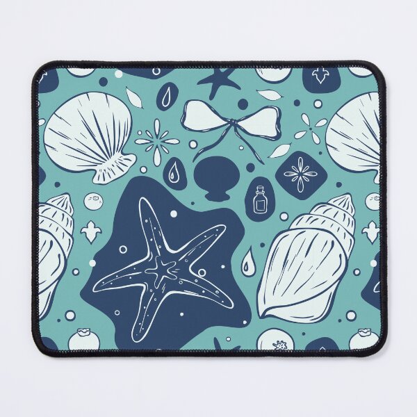 Item preview, Nautical Seashells and Starfish Pattern designed and sold by Sagi Jane Art.